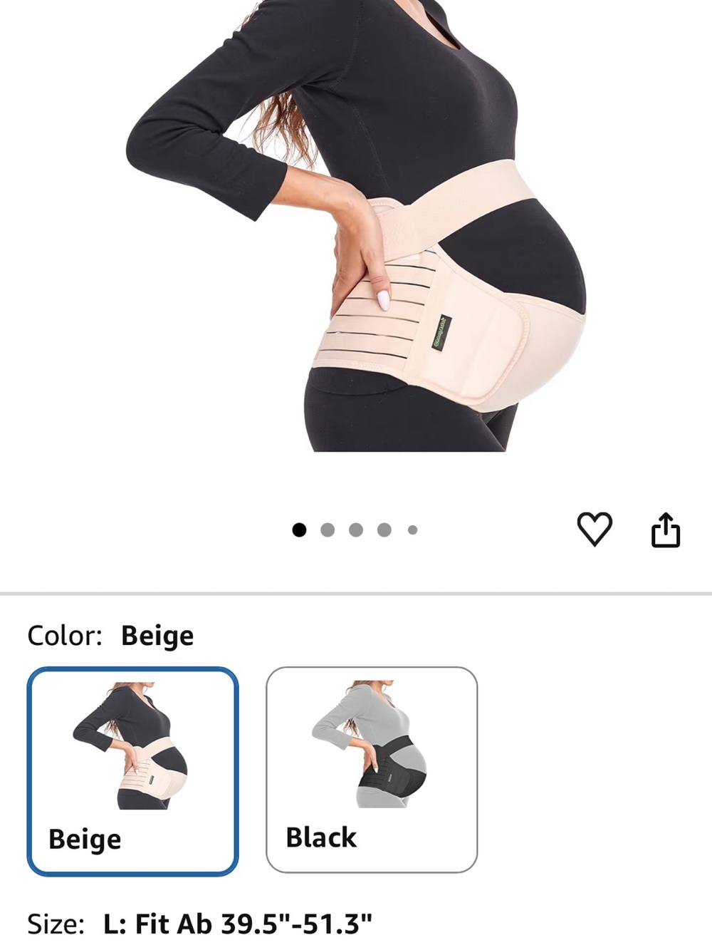 Adjustable Maternity Support Belt - Beige